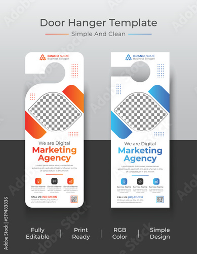 Creative Door Hanger Layout Or Door Sign Template