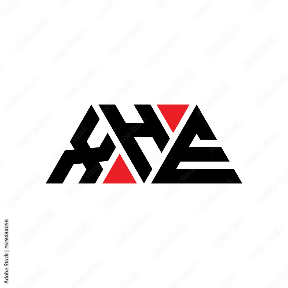 XHE triangle letter logo design with triangle shape. XHE triangle logo design monogram. XHE triangle vector logo template with red color. XHE triangular logo Simple, Elegant, and Luxurious Logo...