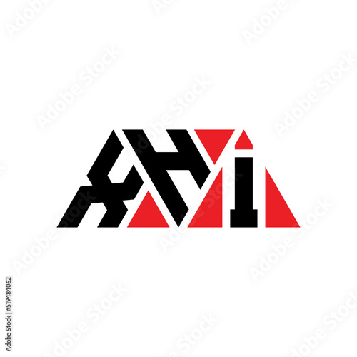 XHI triangle letter logo design with triangle shape. XHI triangle logo design monogram. XHI triangle vector logo template with red color. XHI triangular logo Simple, Elegant, and Luxurious Logo...