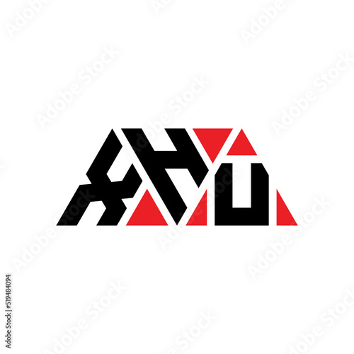 XHU triangle letter logo design with triangle shape. XHU triangle logo design monogram. XHU triangle vector logo template with red color. XHU triangular logo Simple, Elegant, and Luxurious Logo...