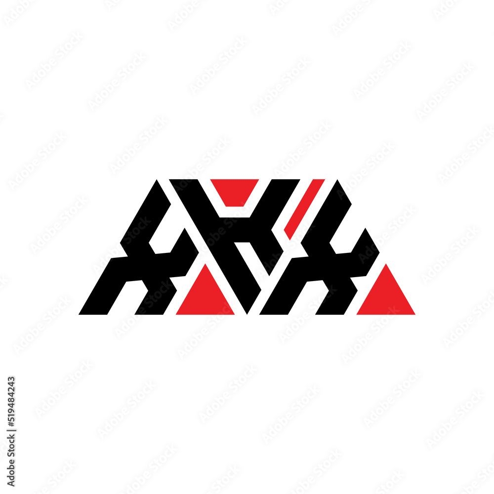 XKX triangle letter logo design with triangle shape. XKX triangle logo design monogram. XKX triangle vector logo template with red color. XKX triangular logo Simple, Elegant, and Luxurious Logo...