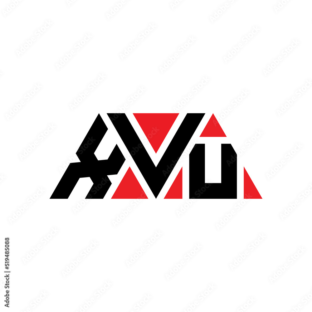 XVU triangle letter logo design with triangle shape. XVU triangle logo design monogram. XVU triangle vector logo template with red color. XVU triangular logo Simple, Elegant, and Luxurious Logo...