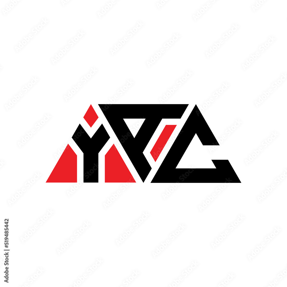 YAC triangle letter logo design with triangle shape. YAC triangle logo