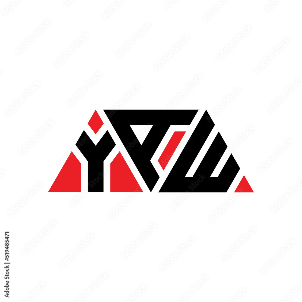 YAW triangle letter logo design with triangle shape. YAW triangle logo design monogram. YAW triangle vector logo template with red color. YAW triangular logo Simple, Elegant, and Luxurious Logo...