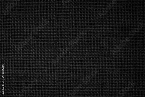 Black Hemp rope texture background. Haircloth wale black dark cloth wallpaper. Rustic sackcloth canvas fabric texture in natural. 