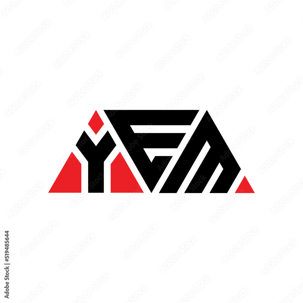 YEM triangle letter logo design with triangle shape. YEM triangle logo design monogram. YEM triangle vector logo template with red color. YEM triangular logo Simple, Elegant, and Luxurious Logo...