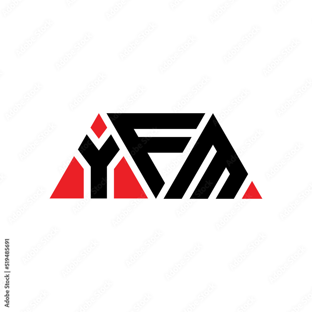 YFM triangle letter logo design with triangle shape. YFM triangle logo design monogram. YFM triangle vector logo template with red color. YFM triangular logo Simple, Elegant, and Luxurious Logo...