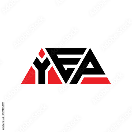 YEP triangle letter logo design with triangle shape. YEP triangle logo design monogram. YEP triangle vector logo template with red color. YEP triangular logo Simple, Elegant, and Luxurious Logo...
