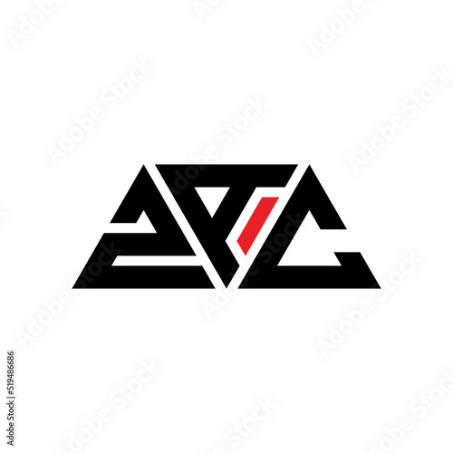 ZAC triangle letter logo design with triangle shape. ZAC triangle logo design monogram. ZAC triangle vector logo template with red color. ZAC triangular logo Simple, Elegant, and Luxurious Logo... photo