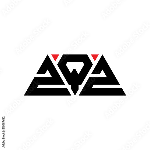 ZQZ triangle letter logo design with triangle shape. ZQZ triangle logo design monogram. ZQZ triangle vector logo template with red color. ZQZ triangular logo Simple  Elegant  and Luxurious Logo...
