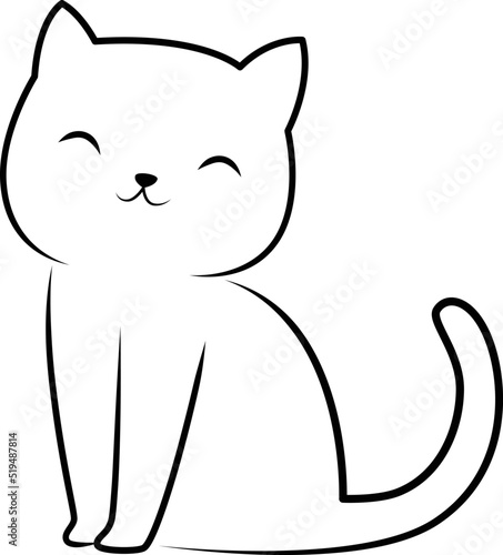 cute cat drawing doodle line art
