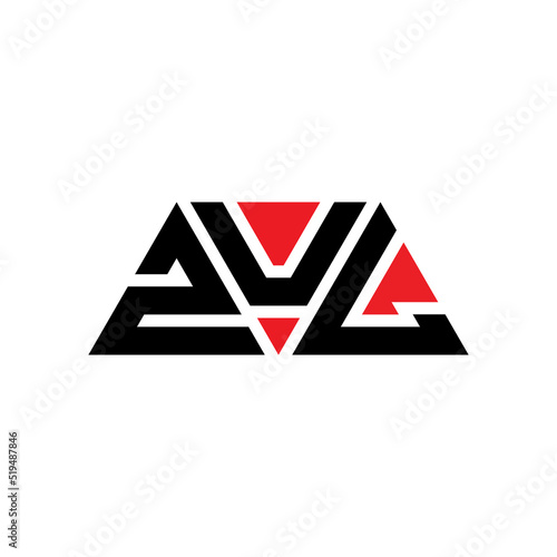 ZUL triangle letter logo design with triangle shape. ZUL triangle logo design monogram. ZUL triangle vector logo template with red color. ZUL triangular logo Simple, Elegant, and Luxurious Logo... photo