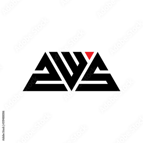 ZWS triangle letter logo design with triangle shape. ZWS triangle logo design monogram. ZWS triangle vector logo template with red color. ZWS triangular logo Simple, Elegant, and Luxurious Logo... photo