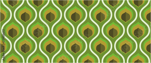 70's retro seamless wallpaper pattern material / vector illustration	 photo