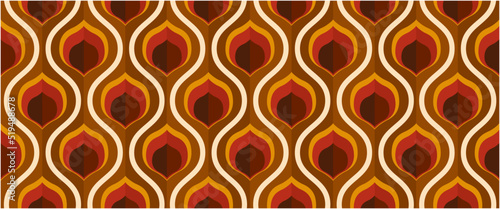 70's retro seamless wallpaper pattern material / vector illustration	