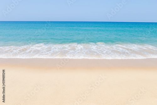 Empty clean sandy beach in south of Thailand  tropical island  summer outdoor day light