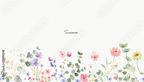 Fotografie, Obraz watercolor arrangements with small flower