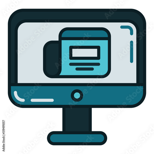 cmputer screen and news