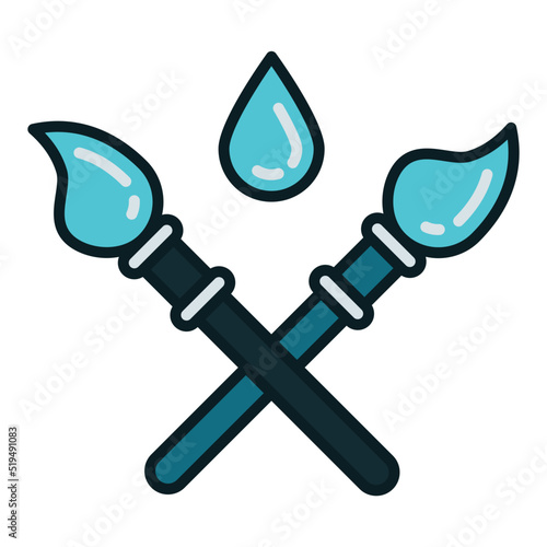 paint brush and waterdrop
