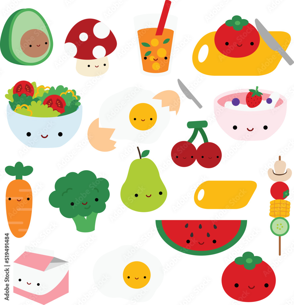 a vector of many organic foods a vector of many organic foods