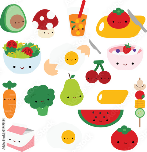 a vector of many organic foods
