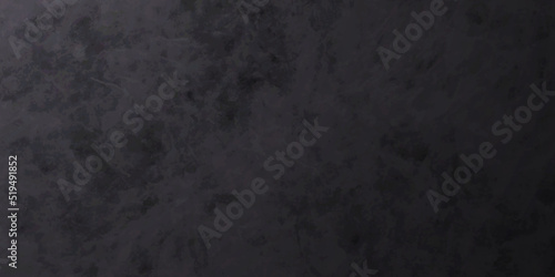 Black backdrop grunge background with marble stone texture in old vintage paper design. panorama old vintage grunge texture, marbled black painted background illustration. © MdLothfor