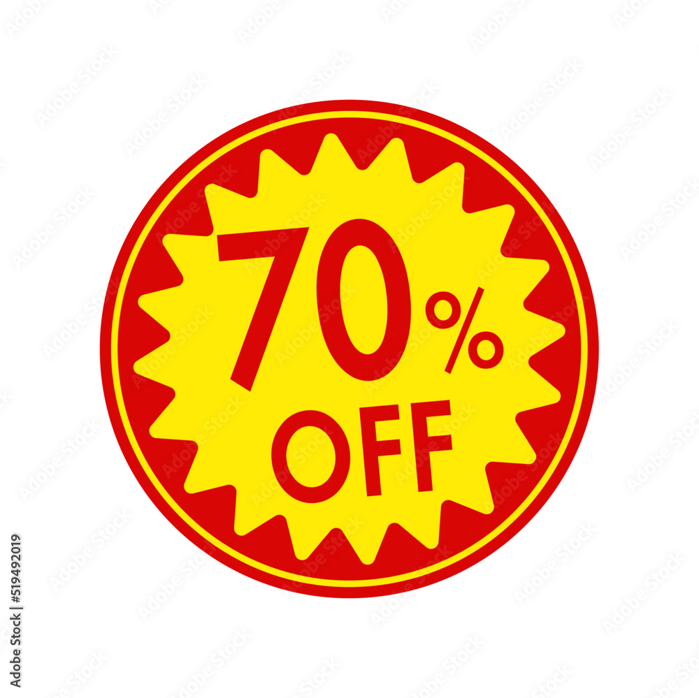 Sale label vector illustration | 70% off Sale label vector illustration | 70% off