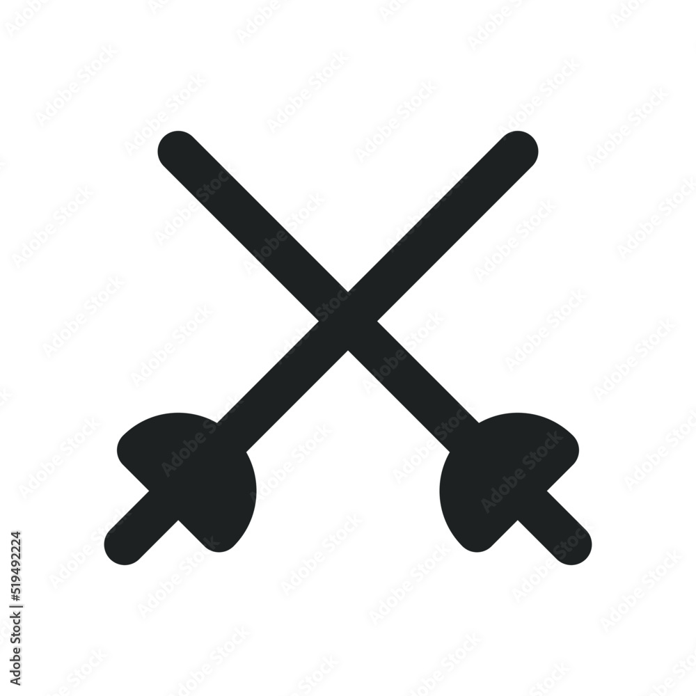 Fencing Icon with Solid Style Fencing Icon with Solid Style
