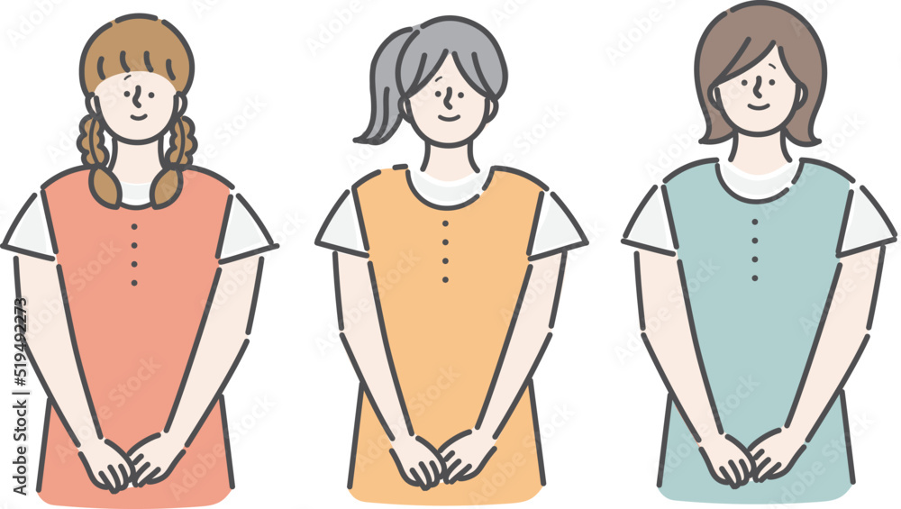 若い保育士　女性　イラスト