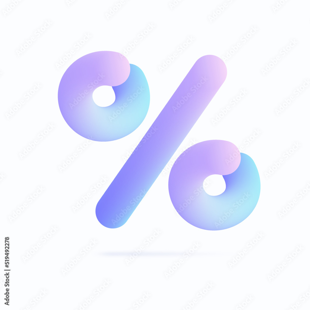 Percent icon 3d. Special discounts, change, increase or decrease in the interest rate. Financial sign, commission, best promotion offer. Great percentage for loans and deposits. Vector illustration. Percent icon 3d. Special discounts, change, increase or decrease in the interest rate. Financial sign, commission, best promotion offer. Great percentage for loans and deposits. Vector illustration.