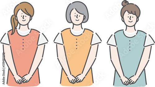 若い保育士　女性　イラスト