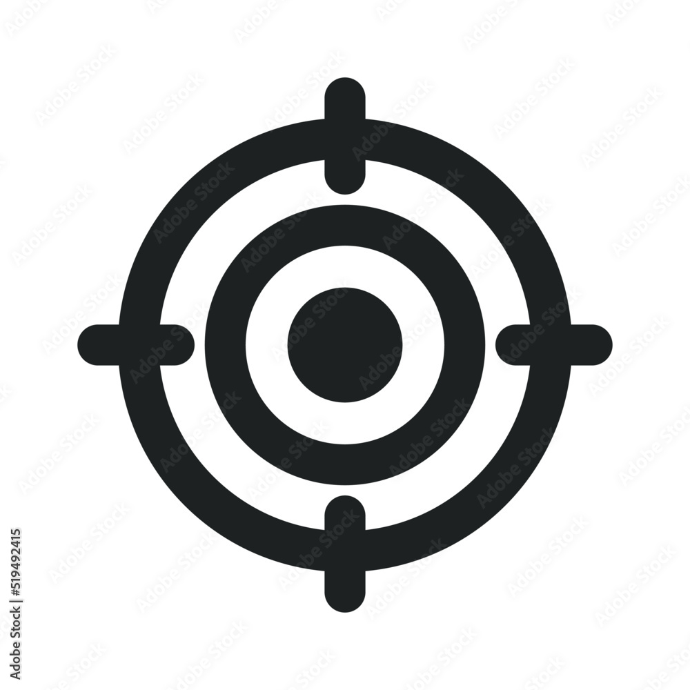 Dartboard Icon with Solid Style Dartboard Icon with Solid Style