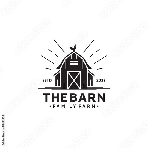 family farm vintage retro logo design, the farm rustic grunge vector illustration