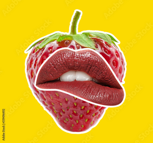 Funny ripe strawberry with ...