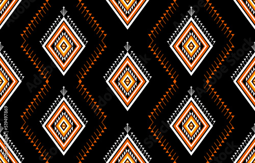 Geometric ethnic oriental seamless pattern traditional Design for background,carpet,wallpaper.clothing,wrapping,Batik fabric,Vector illustration.embroidery style - Sadu, sadou, sadow or sado