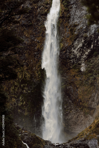Devils Punchbowl Waterfall  South Island  New zealand.
