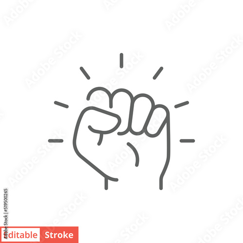 Empowerment icon. Simple outline style. Hand fist, empower, strength, courage, strong, power concept. Thin line vector illustration isolated on white background. Editable stroke EPS 10.