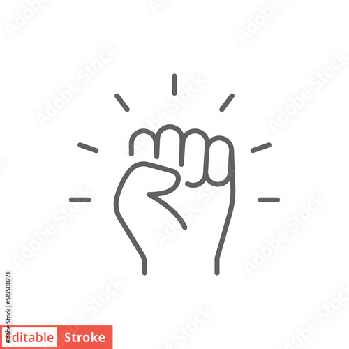 Empowerment icon. Simple outline style. Hand fist, empower, strength, courage, strong, power concept. Thin line vector illustration isolated on white background. Editable stroke EPS 10.