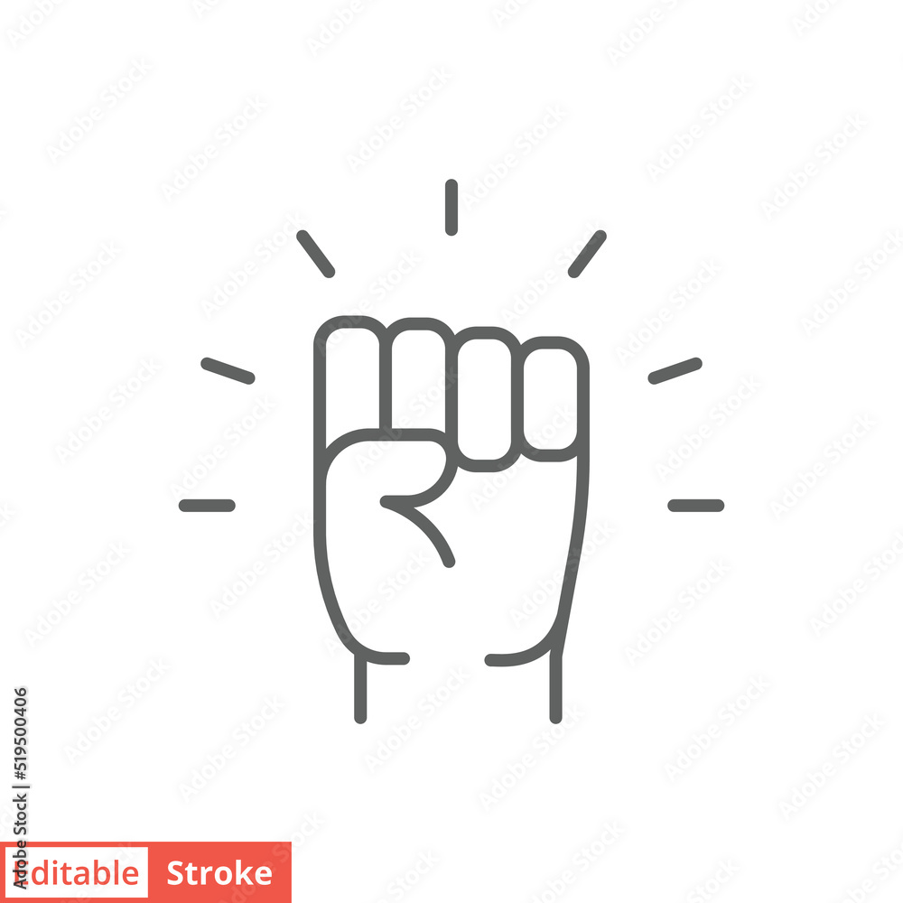 Empowerment icon. Simple outline style. Hand fist, empower, strength, courage, strong, power concept. Thin line vector illustration isolated on white background. Editable stroke EPS 10. Empowerment icon. Simple outline style. Hand fist, empower, strength, courage, strong, power concept. Thin line vector illustration isolated on white background. Editable stroke EPS 10.