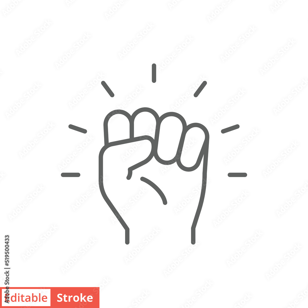 Empowerment icon. Simple outline style. Hand fist, empower, strength, courage, strong, power concept. Thin line vector illustration isolated on white background. Editable stroke EPS 10. Empowerment icon. Simple outline style. Hand fist, empower, strength, courage, strong, power concept. Thin line vector illustration isolated on white background. Editable stroke EPS 10.