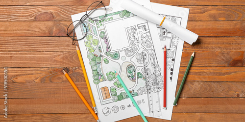 Landscape designer's plans ...