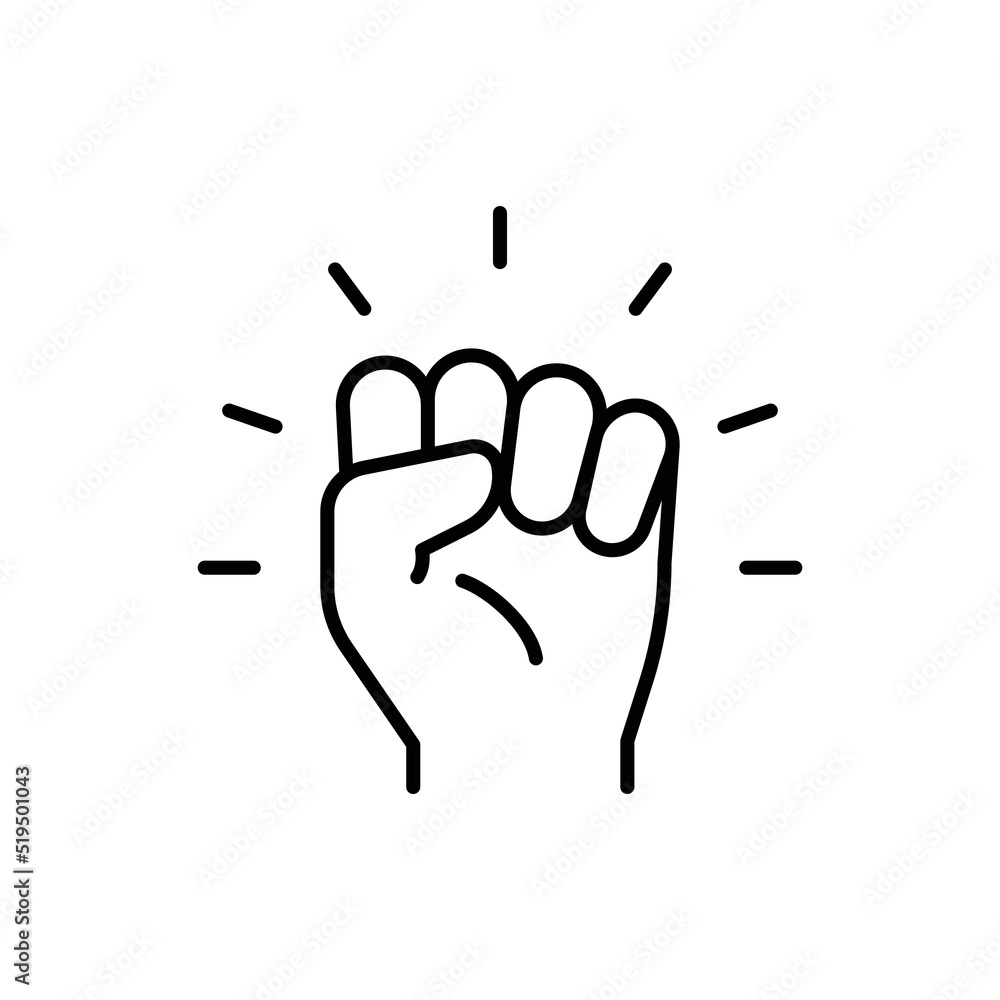 Empowerment icon. Simple outline style. Hand fist, empower, strength, courage, strong, power concept. Thin line vector illustration isolated on white background. EPS 10. Empowerment icon. Simple outline style. Hand fist, empower, strength, courage, strong, power concept. Thin line vector illustration isolated on white background. EPS 10.