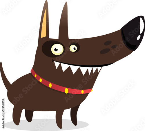 Cute cartoon  funny dog. Vector illustration