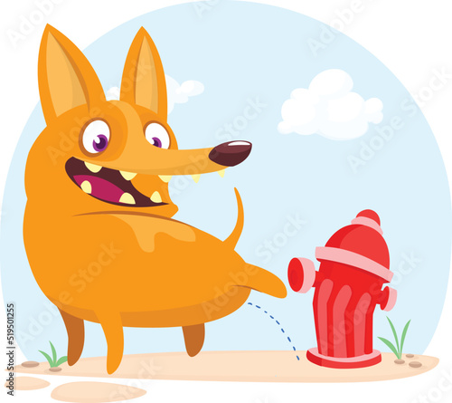 Cute cartoon  funny dog. Vector illustration