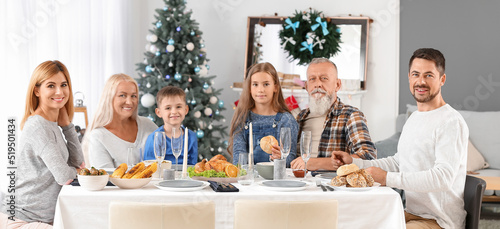 Happy family having Christm...
