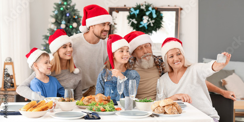 Happy family taking selfie ...