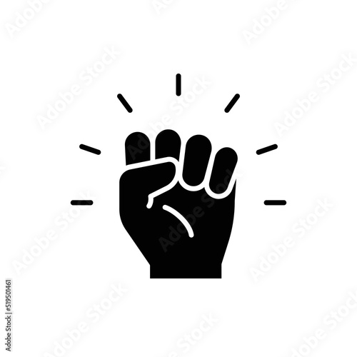 Empowerment icon. Simple solid style. Hand fist, empower, strength, courage, strong, power concept. Glyph vector illustration isolated on white background. EPS 10. photo