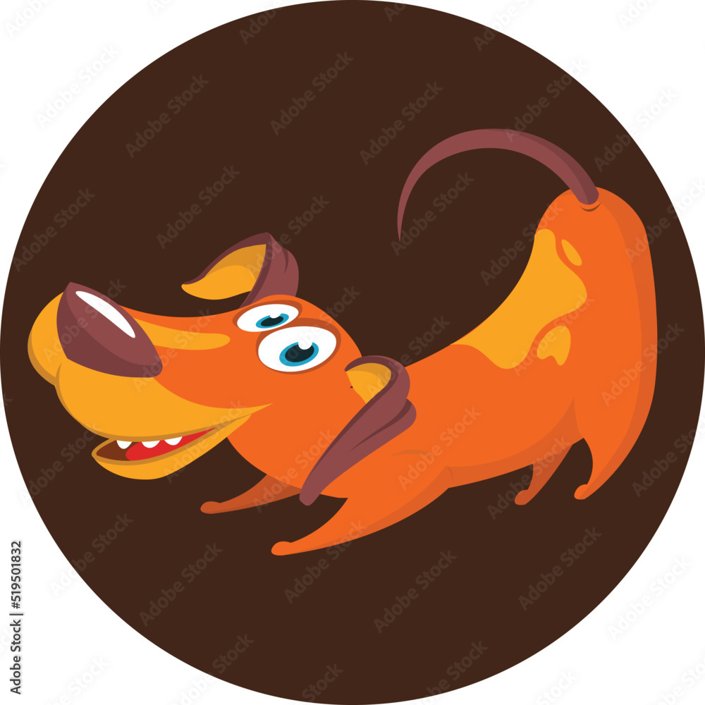 Obraz premium Cute cartoon funny dog. Vector illustration