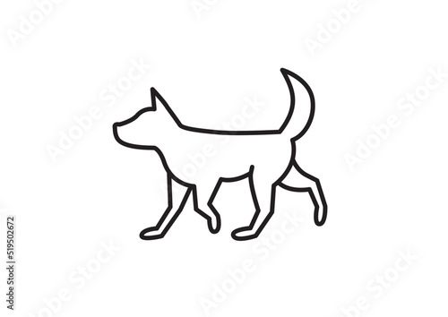 歩いている犬　線画