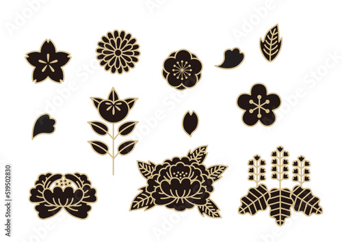 和風モチーフ　素材　セット